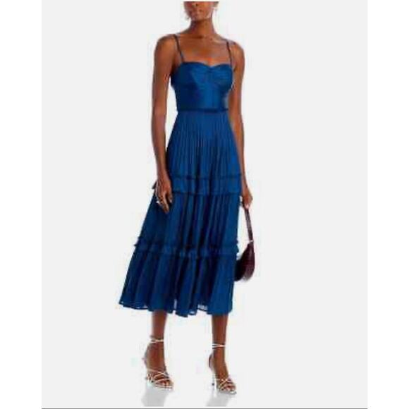 NWT Aqua Ruched Top Midi Dress Cobalt Blue Size XXL - Picture 1 of 3